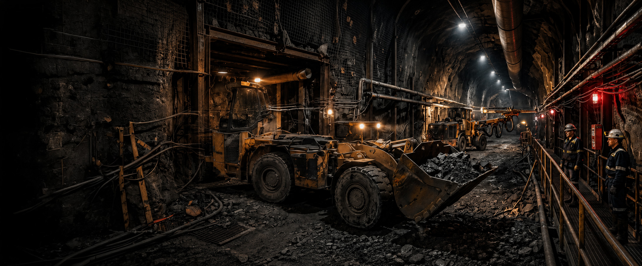 Underground mining tunnel with Shakti Cast machinery in operation